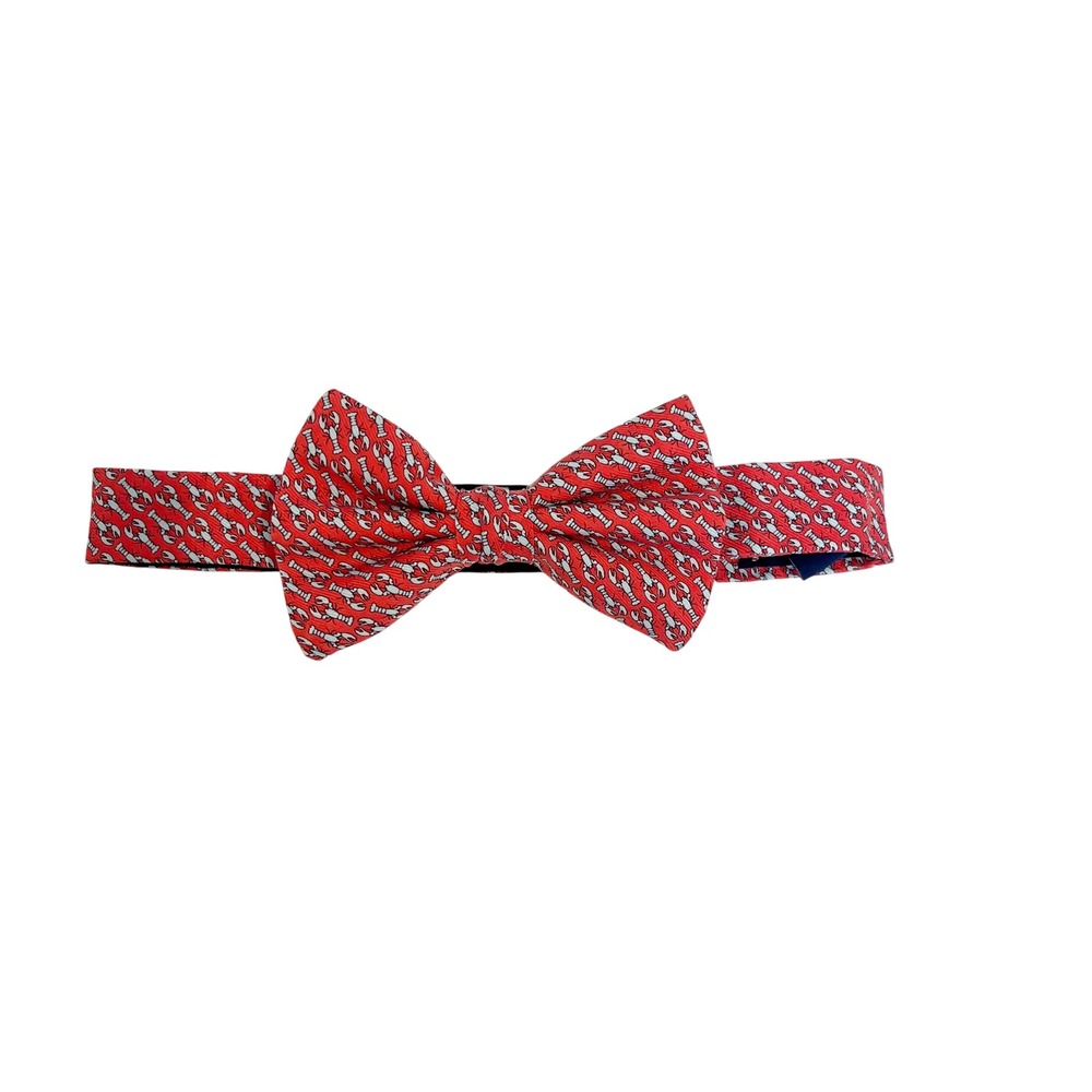 Vineyard Vines Mens Lobster Print Silk Pre-Tied Bow Tie Preppy Coastal Nautical